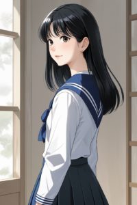 女子高生　セミロング