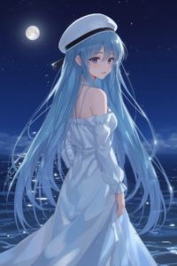 白いワンピース　海