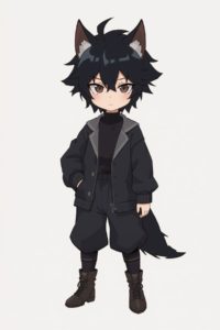 獣　少年　黒髪